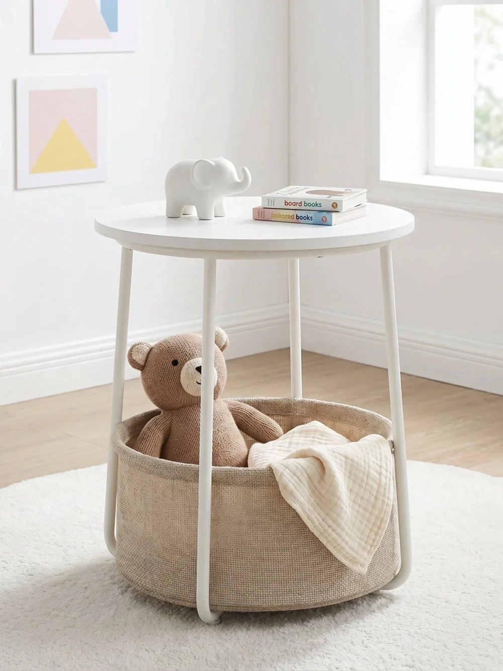 Target Side Table with Storage Round End Tables Living Room Small Spaces Bedroom